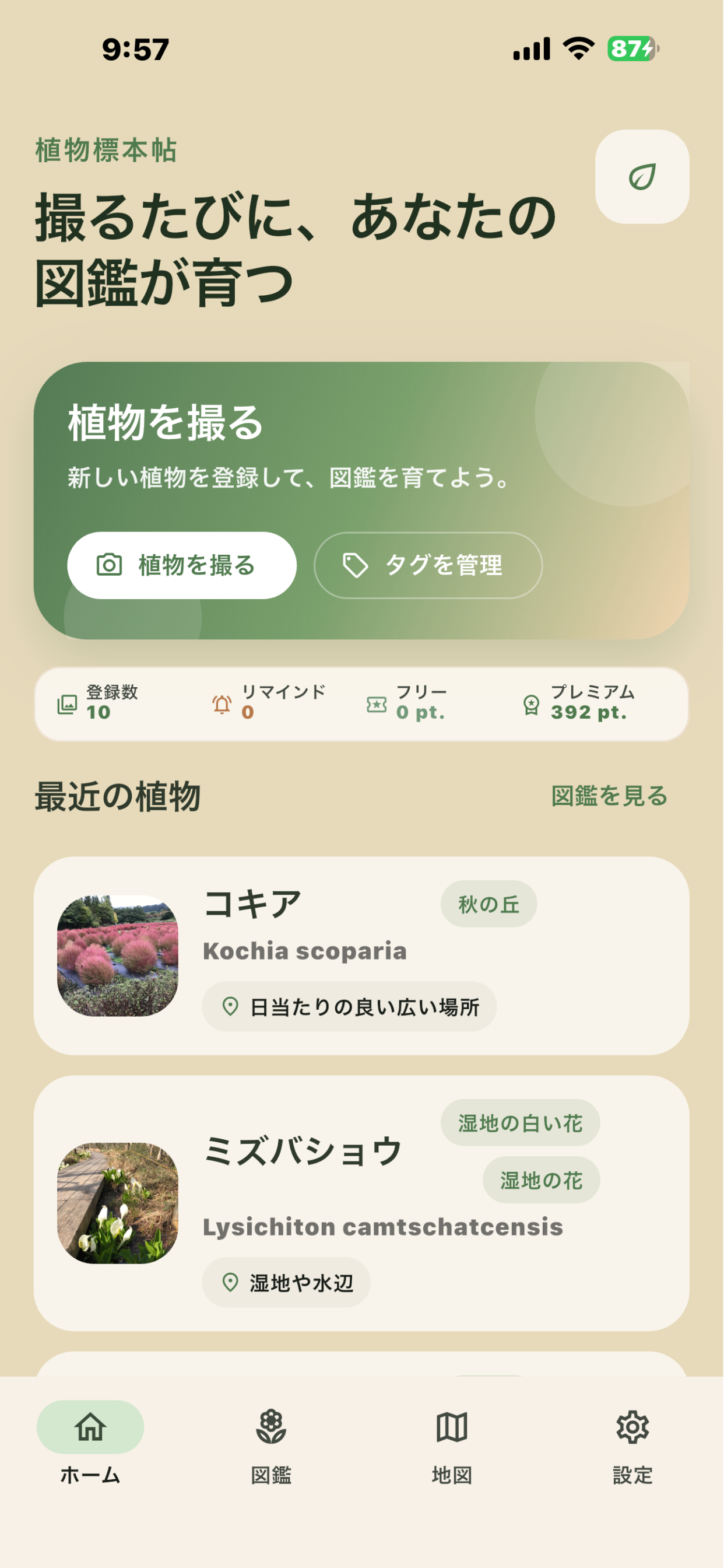 Home screen